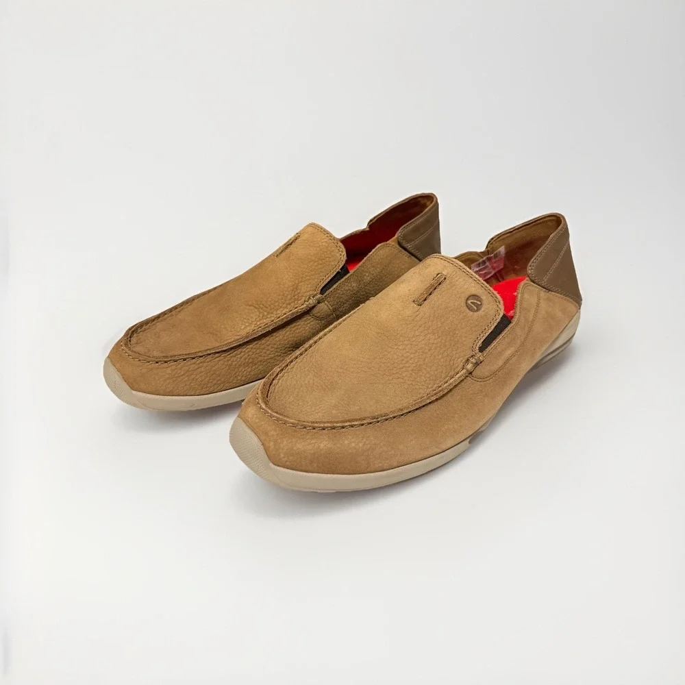 Clarks Men Gorwin Step Slip On‎ Loafer Shoes Dark Sand Nubuck Size 13